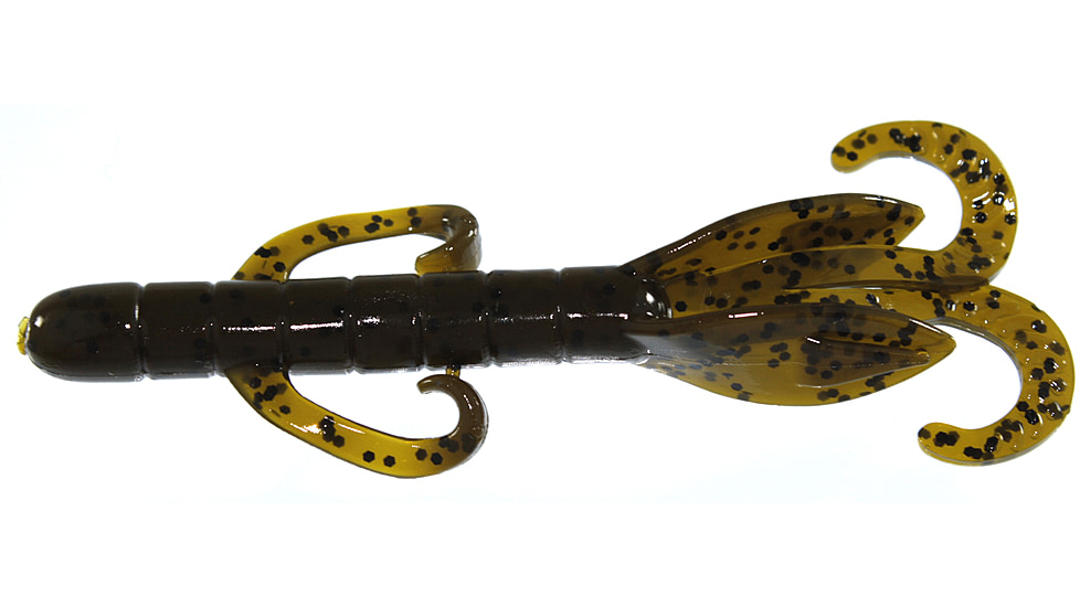 Yum Christie Critter Swim Bait, 10 Pack, 3.5in, Green Pumpkin, YCR308