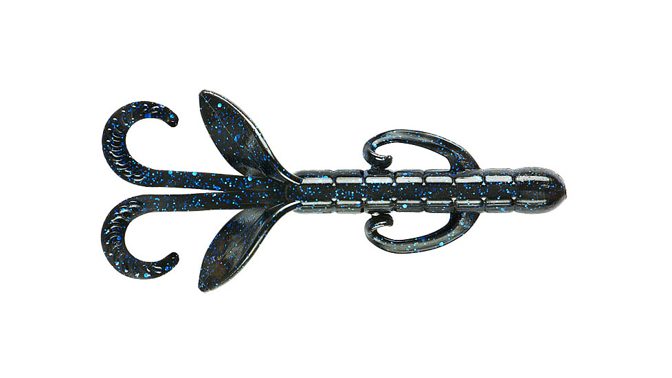 Yum Christie Critter Swim Bait, 8 Pack, 4.5in, Black Blue Flake, YCR421