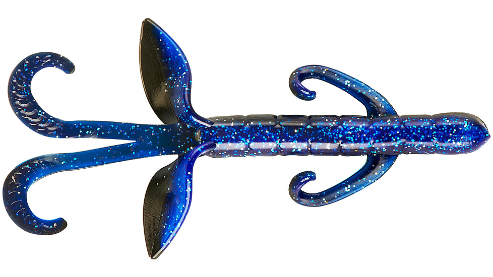 Yum Christie Critter Swim Bait, 8 Pack, 4.5in, Black Blue Shadow, YCR4143
