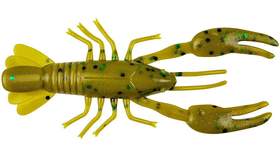 Yum Ned Craw Bait, 2in, Amber Green Flk, YNC2362