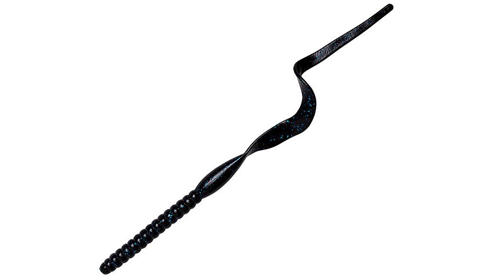 Yum Ribbontail Bait, 7.5in, Black/Blue Flake, YRBT721