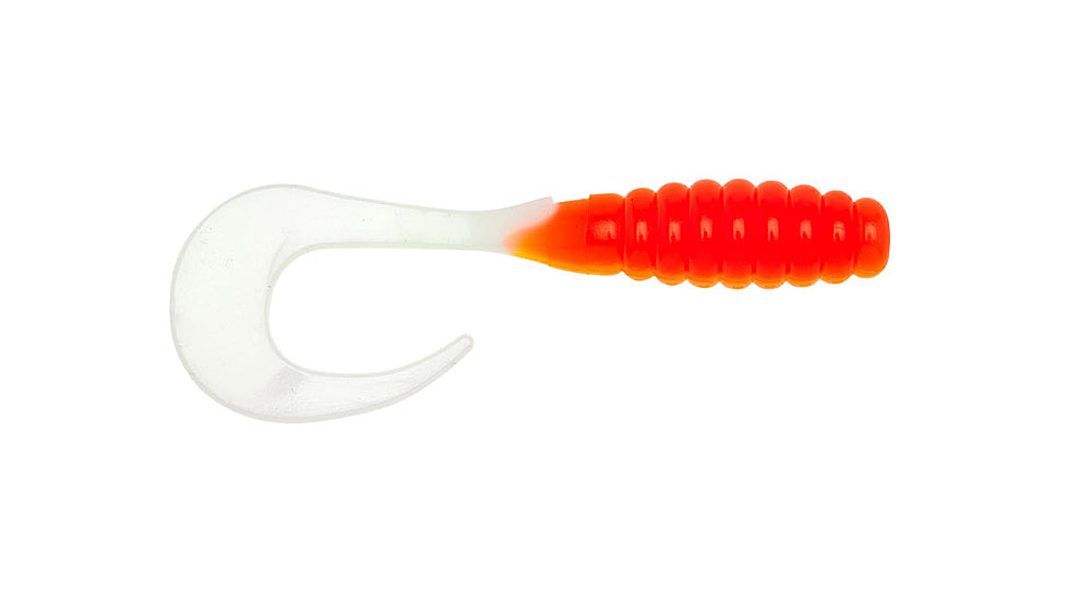 Yum Ribbontail Grub Bait, 15 Pack, 3in, Tangerine 1, YRTG3172