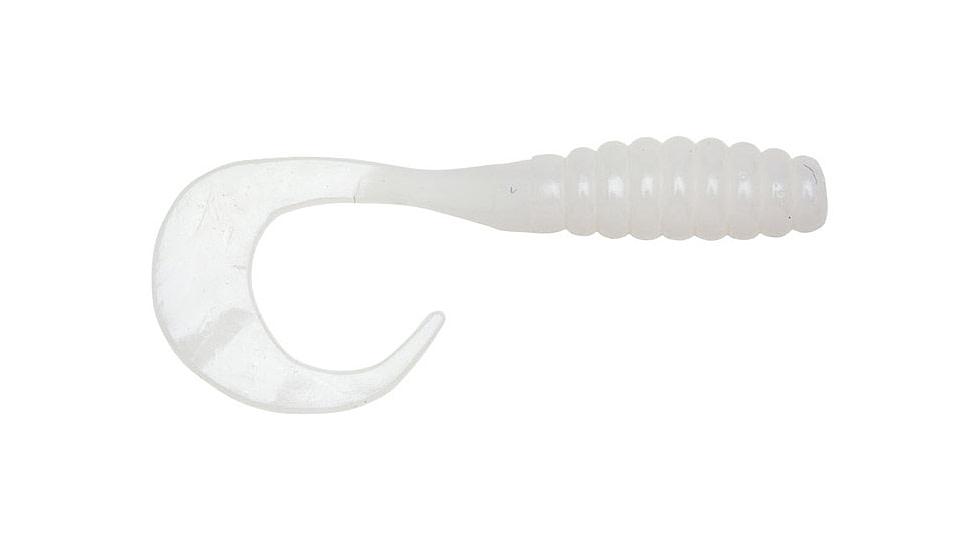 Yum Ribbontail Grub Bait, 15 Pack, 3in, White 1, YRTG327