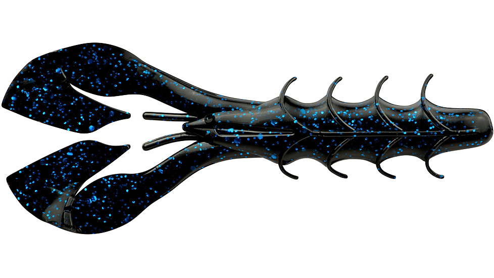 Yum Spine Craw Bait, 3.75in, Black/Blue Flake, YSCR321