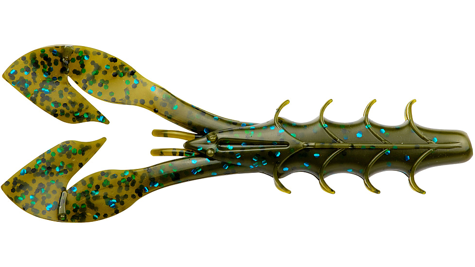 Yum Spine Craw Bait, 3.75in, Green Pumpkin/Blue Fl, YSCR3176
