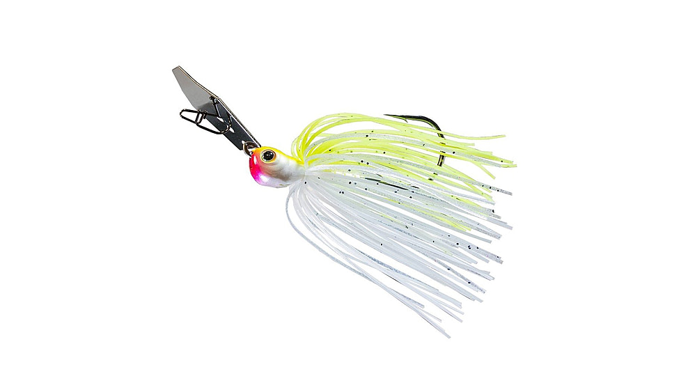 Z-man Chatterbait Jack Hammer Jig Head, 3/8oz, Chartruese/Whtie, CBJH38-02