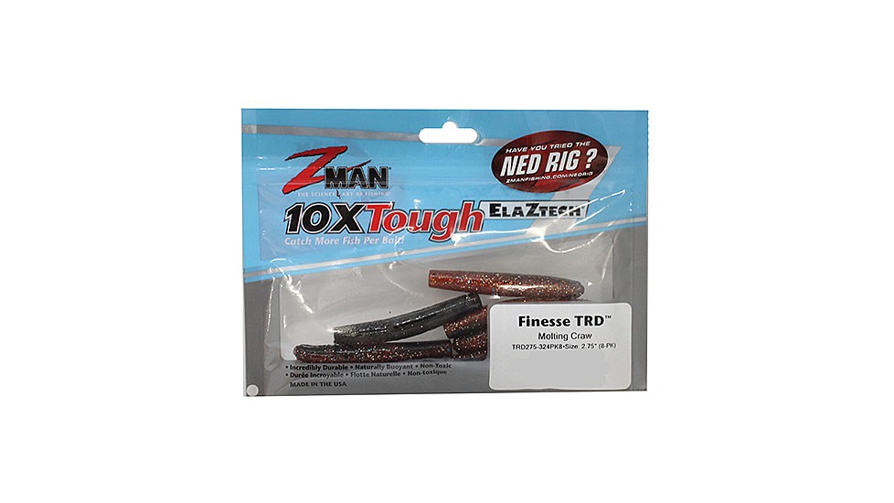 Z-man Finesse TRD Ned Rig Worm, 8 pack, 2.75in, Molting Craw, TRD275-324PK8