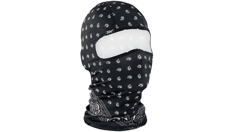 Zan Headgear Polyester Balaclava - Men's, Black Paisley, Polyester, WBP101