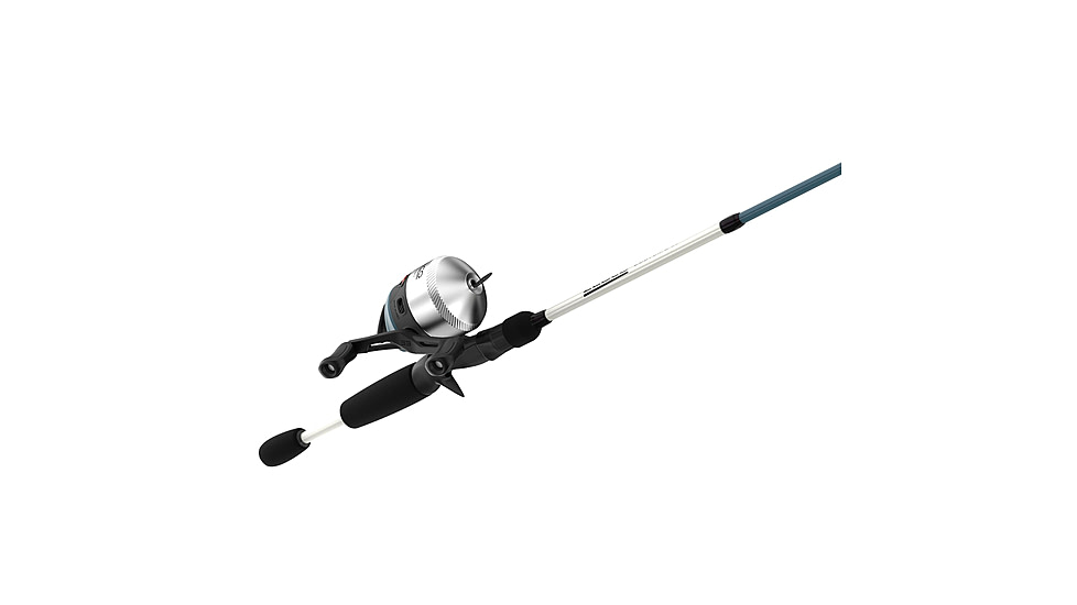 Zebco 33 Custom-Z Spincast Reel and Rod Combo, 6ft 6in 2-PC Telescopic Rod, Medium, Fast, SZ 30 Reel, 4.1-1 Ratio, 14-PC Strike King Tackle Kit, Silver/Blue, 33CZ1SK662M.FB4