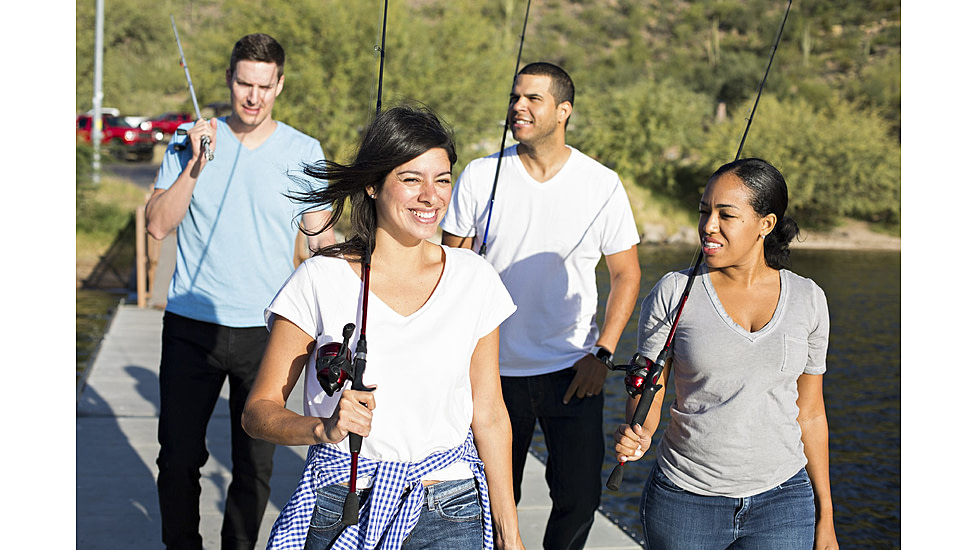 Zebco 33 Custom Z Spincast Reel and Rod Combo, 6ft 2-PC Fiberglass Rod w/ EVA Handle, QuickSet Anti-Reverse Reel w/ Bite Alert, Red, 33CZRD602MA.NS4