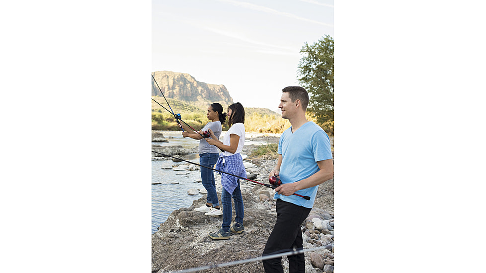 Zebco 33 Custom Z Spincast Reel and Rod Combo, 6ft 2-PC Fiberglass Rod w/ EVA Handle, QuickSet Anti-Reverse Reel w/ Bite Alert, Red, 33CZRD602MA.NS4