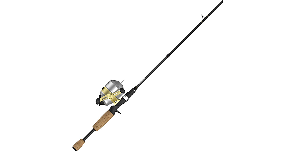 Zebco 33 Gold Max Spincast Reel and Rod Combo, 6ft 6in 2-PC Fiberglass Rod w/ Cork Handle, QuickSet Anti-Reverse Reel, Silver/Gold, 33MXG662MHA.NS4