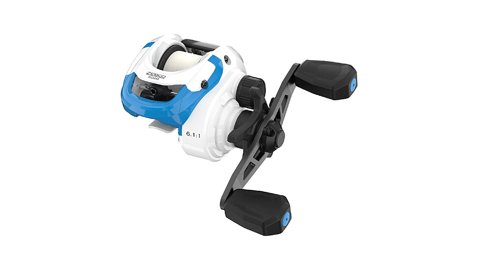 Zebco Roam Baitcast Reel and Rod Combo, 6ft 6in 2-PC Fiberglass Pole w/ Split-Grip MaxTac Handle, Lightweight Graphite Frame, LH Retrieve, Blue, ROAMBL101662MH.NS3