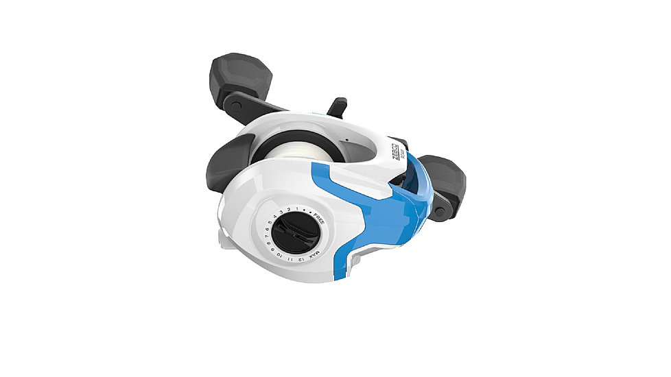 Zebco Roam Baitcast Reel and Rod Combo, 6ft 6in 2-PC Fiberglass Pole w/ Split-Grip MaxTac Handle, Lightweight Graphite Frame, LH Retrieve, Blue, ROAMBL101662MH.NS3