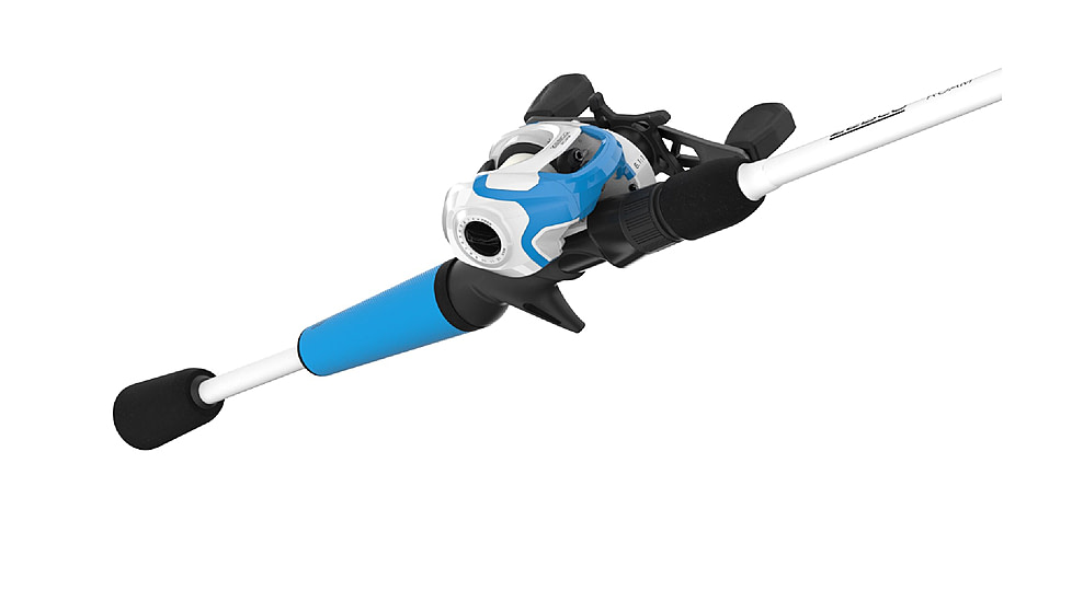 Zebco Roam Baitcast Reel and Rod Combo, 6ft 6in 2-PC Fiberglass Pole w/ Split-Grip MaxTac Handle, Lightweight Graphite Frame, LH Retrieve, Blue, ROAMBL101662MH.NS3