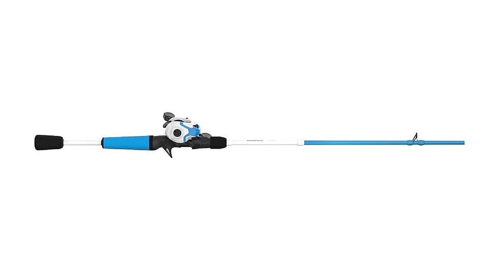 Zebco Roam Baitcast Reel and Rod Combo, 6ft 6in 2-PC Fiberglass Pole w/ Split-Grip MaxTac Handle, Lightweight Graphite Frame, LH Retrieve, Blue, ROAMBL101662MH.NS3