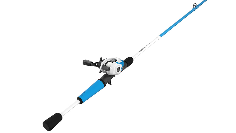 Zebco Roam Baitcast Reel and Rod Combo, 6ft 6in 2-PC Fiberglass Pole w/ Split-Grip MaxTac Handle, Lightweight Graphite Frame, LH Retrieve, Blue, ROAMBL101662MH.NS3