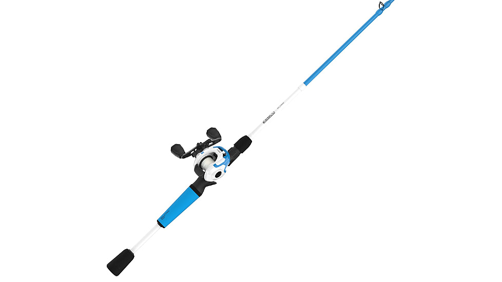 Zebco Roam Baitcast Reel and Rod Combo, 6ft 6in 2-PC Fiberglass Pole w/ Split-Grip MaxTac Handle, Lightweight Graphite Frame, LH Retrieve, Blue, ROAMBL101662MH.NS3