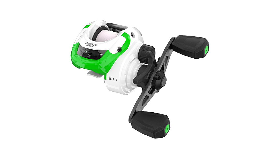 Zebco Roam Baitcast Reel and Rod Combo, 6ft 6in 2-PC Fiberglass Pole w/ Split-Grip MaxTac Handle, Lightweight Graphite Frame, LH Retrieve, Green, ROAMGR101662MH.NS3