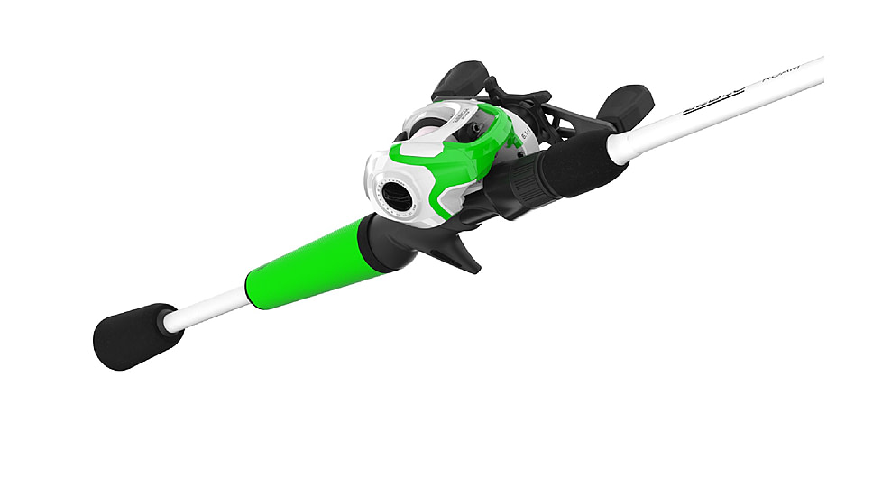 Zebco Roam Baitcast Reel and Rod Combo, 6ft 6in 2-PC Fiberglass Pole w/ Split-Grip MaxTac Handle, Lightweight Graphite Frame, LH Retrieve, Green, ROAMGR101662MH.NS3