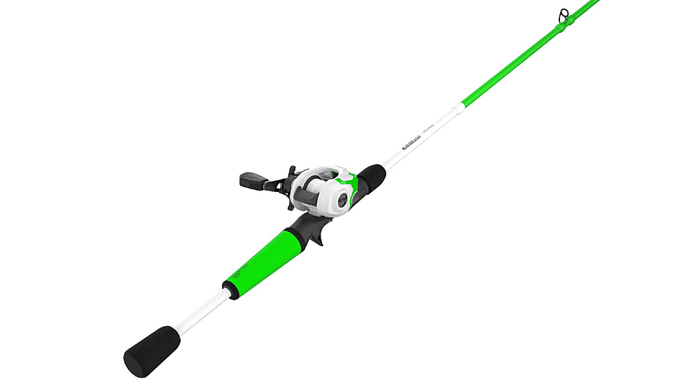 Zebco Roam Baitcast Reel and Rod Combo, 6ft 6in 2-PC Fiberglass Pole w/ Split-Grip MaxTac Handle, Lightweight Graphite Frame, LH Retrieve, Green, ROAMGR101662MH.NS3