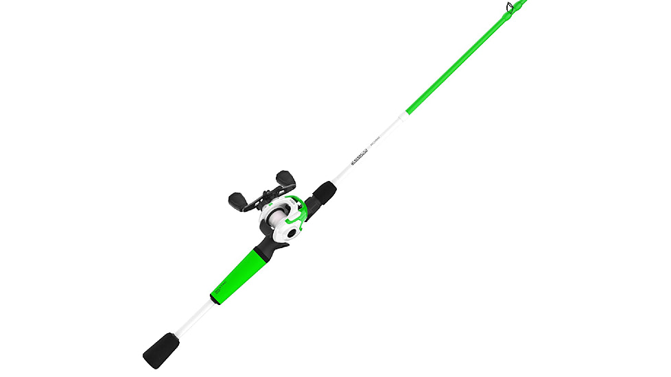Zebco Roam Baitcast Reel and Rod Combo, 6ft 6in 2-PC Fiberglass Pole w/ Split-Grip MaxTac Handle, Lightweight Graphite Frame, LH Retrieve, Green, ROAMGR101662MH.NS3