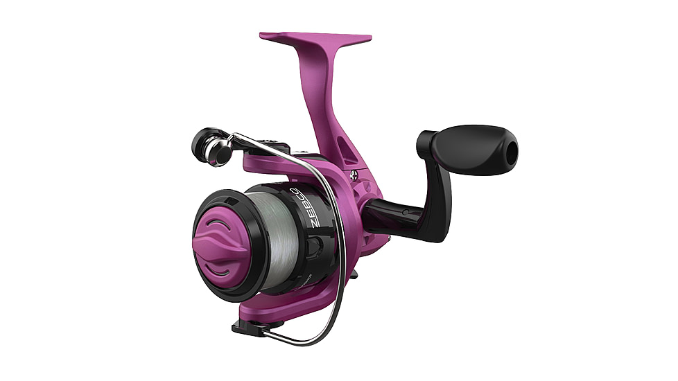 Zebco Slingshot Spinning Reel and Rod Combo, 5ft 6in 2-PC Pole, SZ 20 Reel, Changeable Righ/Left Retrieve, Pre-Spooled w/ 8lb Zebco Cajun Line, Purple, SLSPPL562MLA.NS4