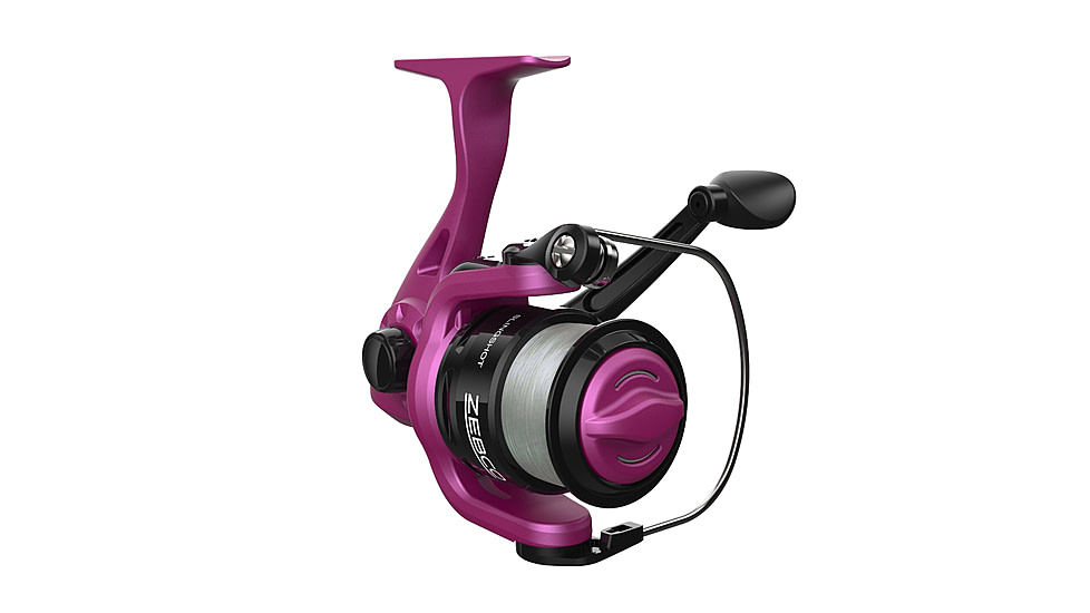 Zebco Slingshot Spinning Reel and Rod Combo, 6ft 2-PC Pole, SZ 20 Reel, Changeable Righ/Left Retrieve, Pre-Spooled w/ 8lb Zebco Cajun Line, Purple, SLSPPL602ML.NS4
