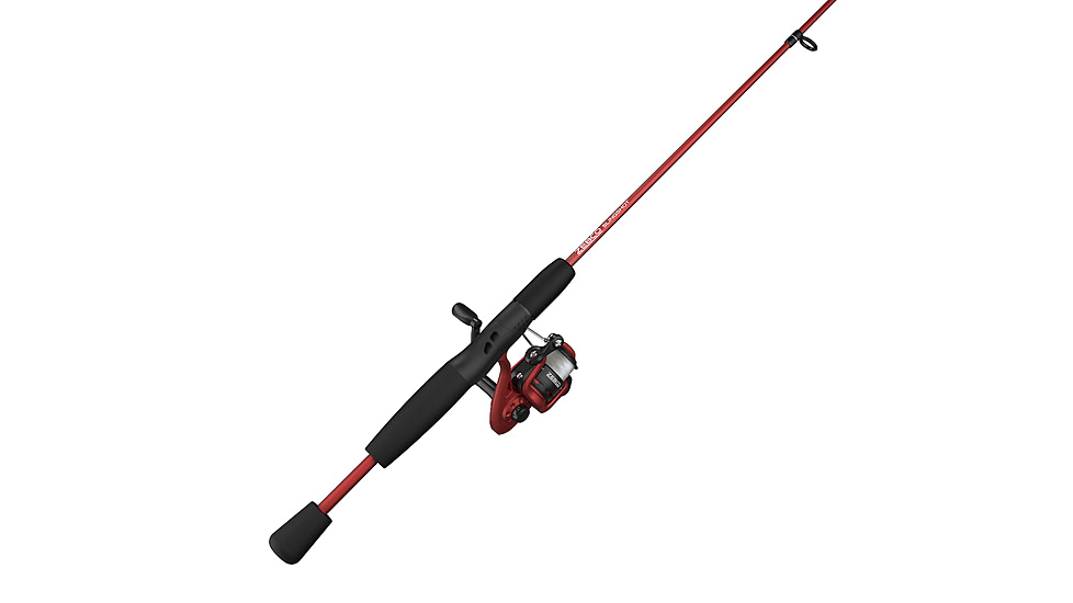 Zebco Slingshot Spinning Reel and Rod Combo, 6ft 2-PC Pole, SZ 20 Reel, Changeable Righ/Left Retrieve, Pre-Spooled w/ 8lb Zebco Cajun Line, Red, SLSPRD602ML.NS4