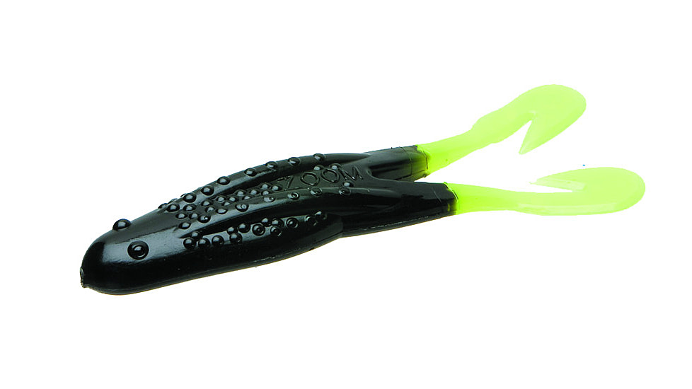 Zoom 0 Horny Toad Soft Bait, 5, 1/4in, black-Chartreuse, 83125