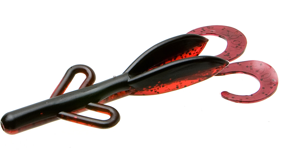 Zoom Baby Brush Hog Creature Bait, 12 Pack, 4in, Black Ruby, 42139