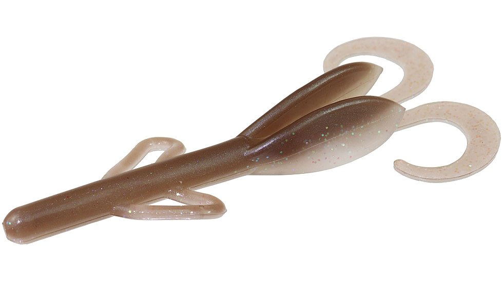 Zoom Baby Brush Hog Creature Bait, 12 Pack, 4in, Ghost Herring, 042433X