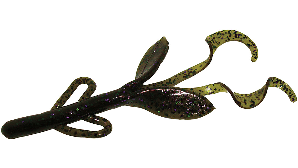 Zoom Baby Brush Hog Creature Bait, 12 Pack, 4in, Green Pumpkin Candy, 042272X