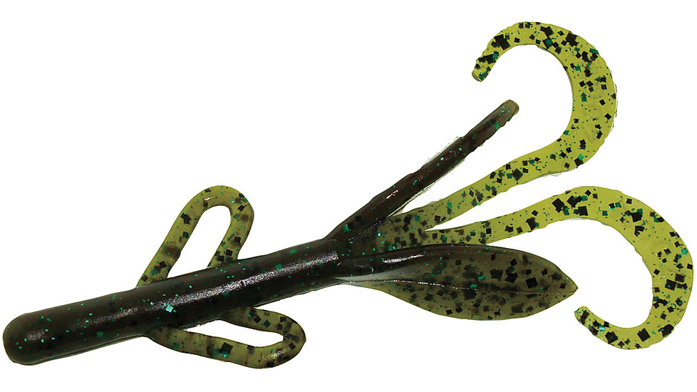 Zoom Baby Brush Hog Creature Bait, 12 Pack, 4in, Green Pumpkin Green, 42184