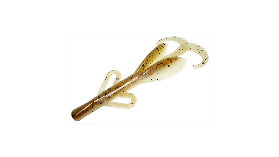 Zoom Baby Brush Hog Creature Bait, 12 Pack, 4in, Green Pumpkin/Pearl, 042235X