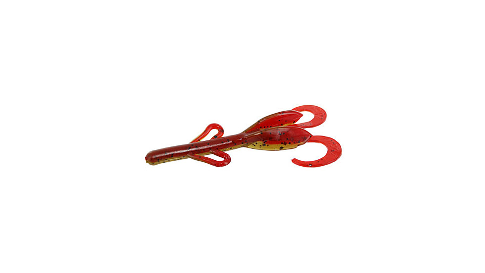 Zoom Baby Brush Hog Creature Bait, 12 Pack, 4in, Green Pumpkin Tomato, 042338X