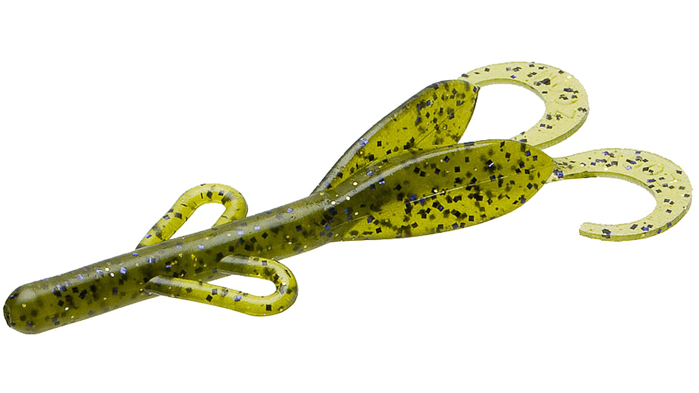 Zoom Baby Brush Hog Creature Bait, 12 Pack, 4in, Mardi Gras, 042259X