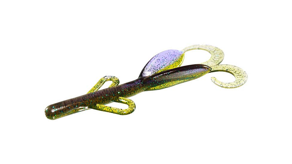 Zoom Baby Brush Hog Creature Bait, 12 Pack, 4in, Purple Passion, 042058X
