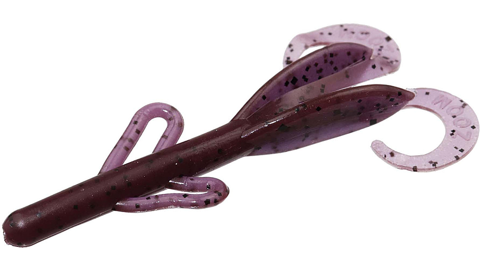 Zoom Baby Brush Hog Creature Bait, 12 Pack, 4in, Purple Pumpkin, 042432X