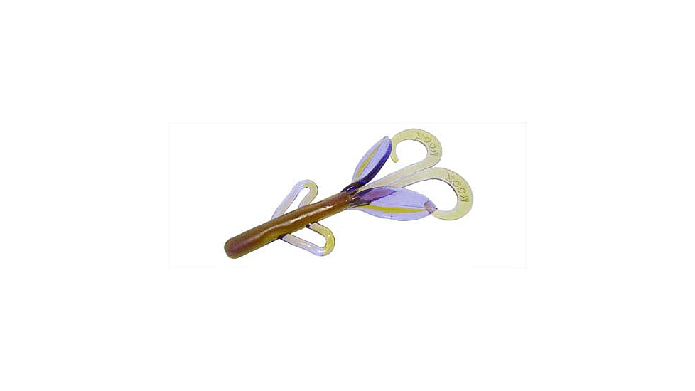 Zoom Baby Brush Hog Creature Bait, 12 Pack, 4in, Purple Watermelon, 042149X