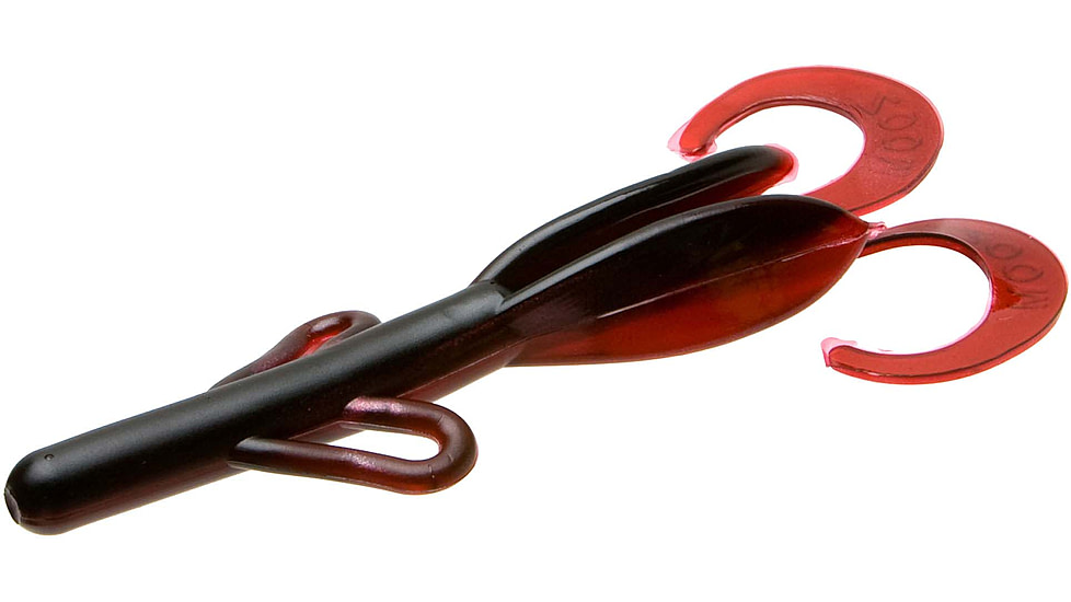 Zoom Baby Brush Hog Creature Bait, 12 Pack, 4in, Red Shad, 042029X