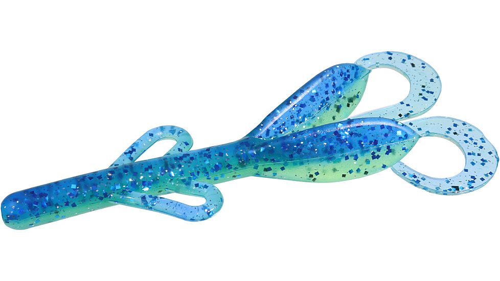 Zoom Baby Brush Hog Creature Bait, 12 Pack, 4in, Sapphire Melon, 042324X