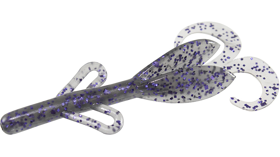 Zoom Baby Brush Hog Creature Bait, 12 Pack, 4in, Smoke Purple, 042010X