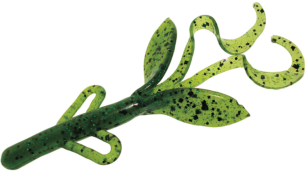 Zoom Baby Brush Hog Creature Bait, 12 Pack, 4in, Watermelon Green, 042240X