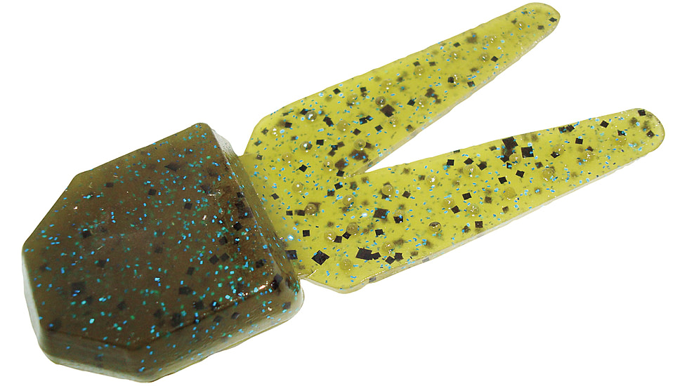 Zoom Big Chunk Jig Trailer, 5 Pack, 3.25in, Green Pumpkin Blue, 028239X