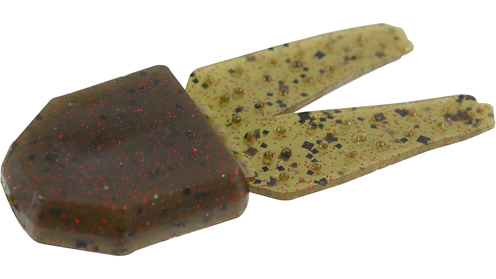 Zoom Big Chunk Jig Trailer, 5 Pack, 3.25in, Green Pumpkin Red, 028202X