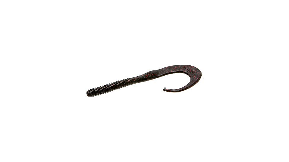 Zoom Big Dead Ringer Worm, 10 Pack, 8in, Black Red Glitter, 021001X
