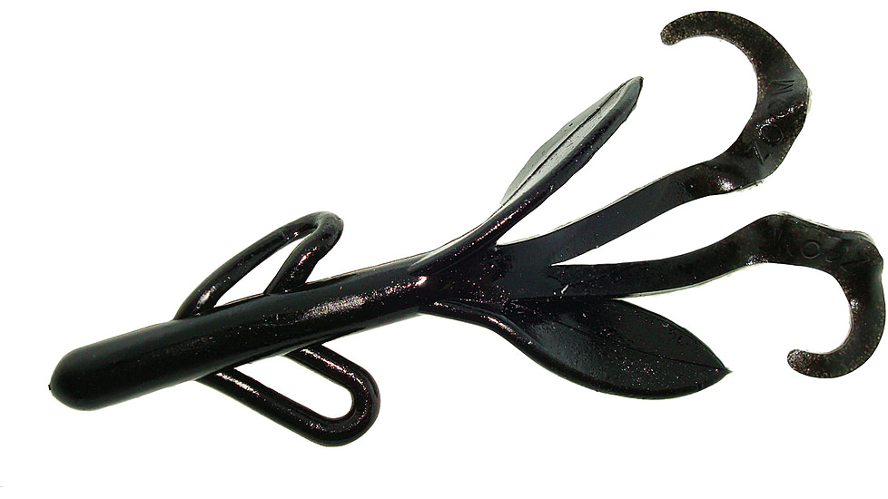 Zoom Brush Hog Creature Bait, 8 Pack, 6in, Black, 022038X