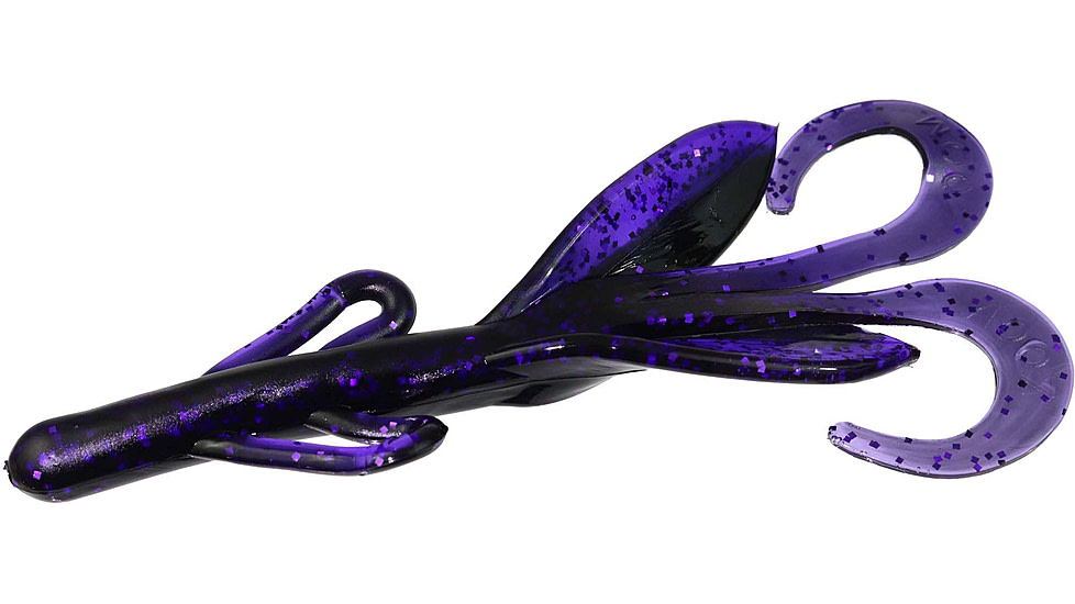 Zoom Brush Hog Creature Bait, 8 Pack, 6in, Black Light, 022369X