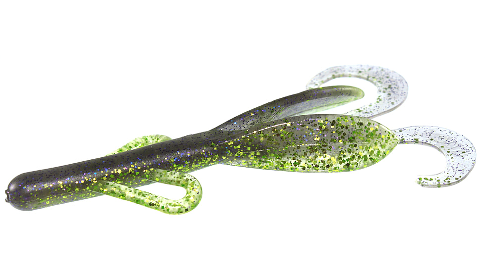 Zoom Brush Hog Creature Bait, 8 Pack, 6in, Electric Shiner, 022390X